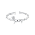 925 Sterling Silver Cute Dachshund Ring for Women, Lovely Pet Dog Open Ring Statement Ring Jewelry Gift for Pet Lover