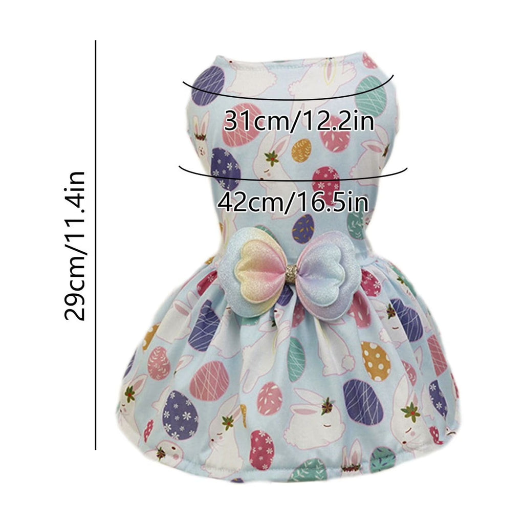 Easter Egg Dog Dress,Dog Clothes for Small Dogs,Girl Dog Clothes,Pet Summer Clothes Apparel for Dogs and Cats (Easter Egg,Size M)