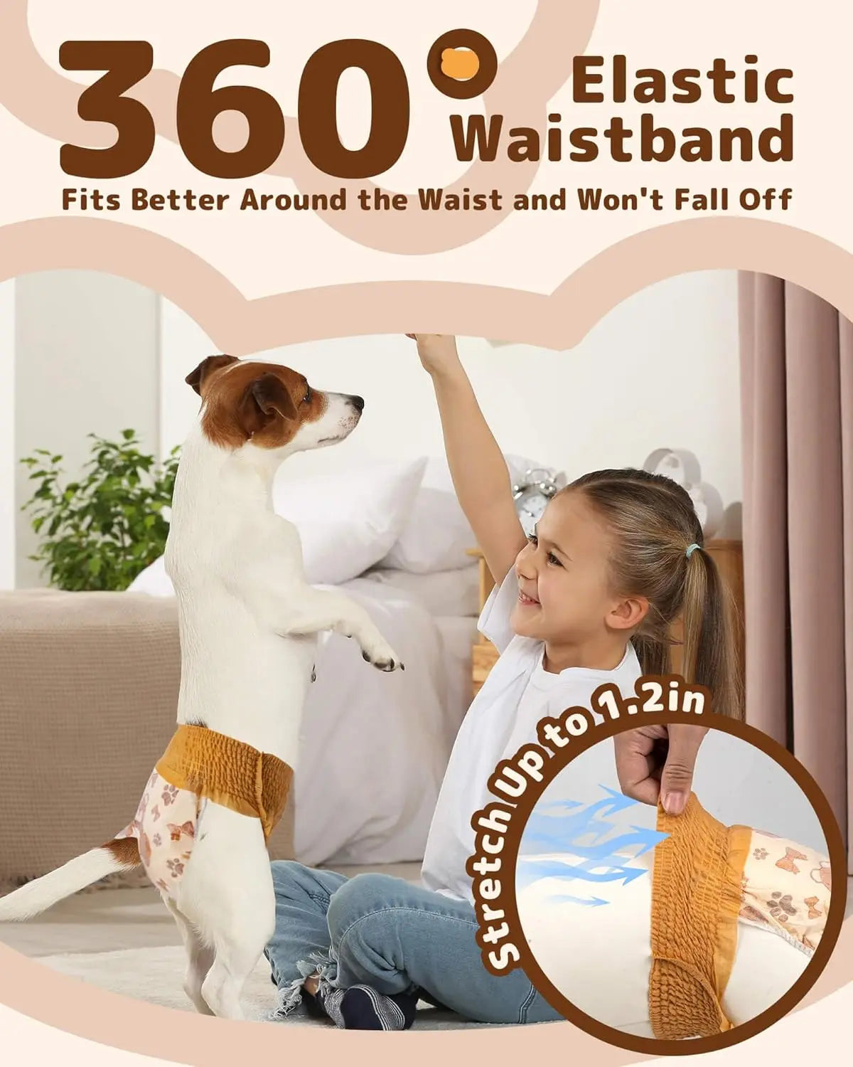 Dono Disposable Dog Diapers Female-60Pcs/20Pcs, Pull It up Doggie Diapers for Female Dogs with 360° Stretchy Waist, Doggy Diapers for Dog in Heat Period, Super Absorbent Leak-Proof Puppy Diapers,Perfect for Summervibes and Petlovers