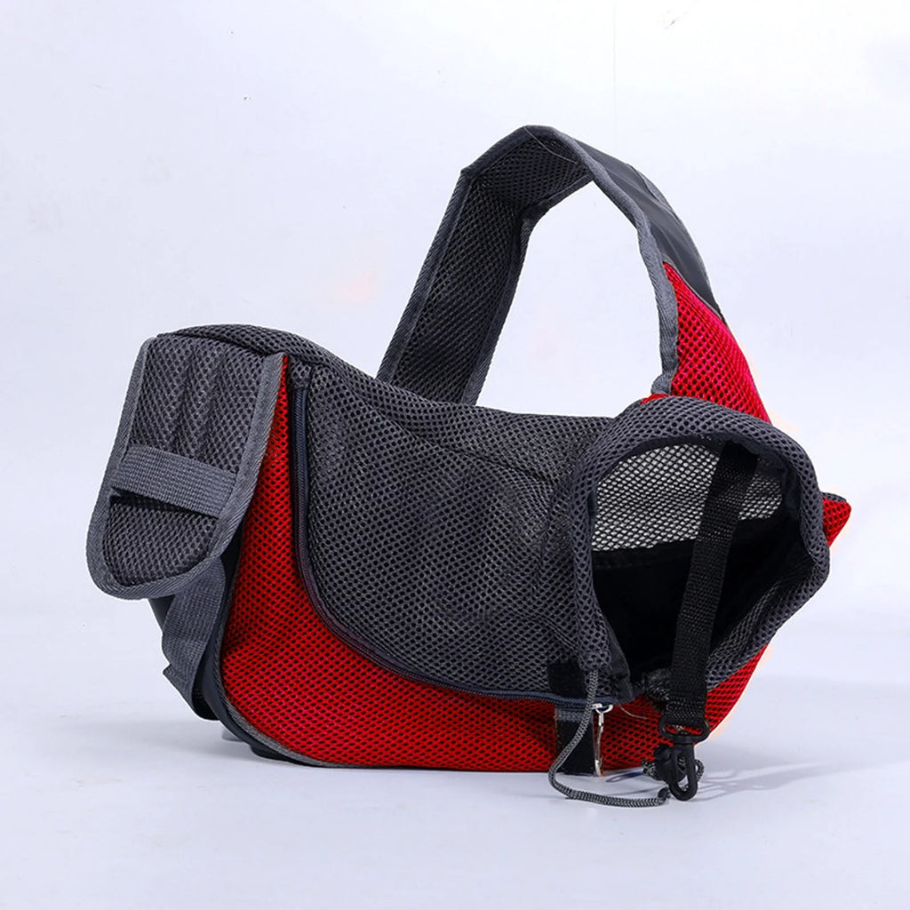 Pet Dog Sling Carrier 0-5 Lbs, Pet Backpack, Drawstring Dog Papoose with Adjustable Strap, Breathable Mesh Bag for Puppy Cat, Crossbody Satchel Dog Purse for Outdoor Travel Walking