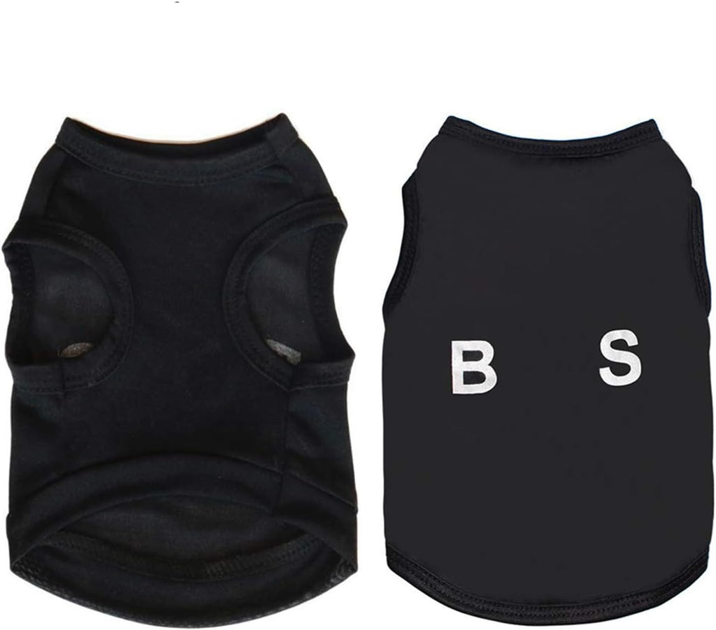 6 Pack Dog Clothes for Small Dog Black Puppy T Shirts Soft Chihuahua Clothes K9 Security Pattern Small Puppy T Shirt Summer Autumn