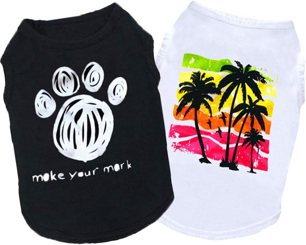 6 Pack Dog Clothes for Small Dog Black Puppy T Shirts Soft Chihuahua Clothes K9 Security Pattern Small Puppy T Shirt Summer Autumn