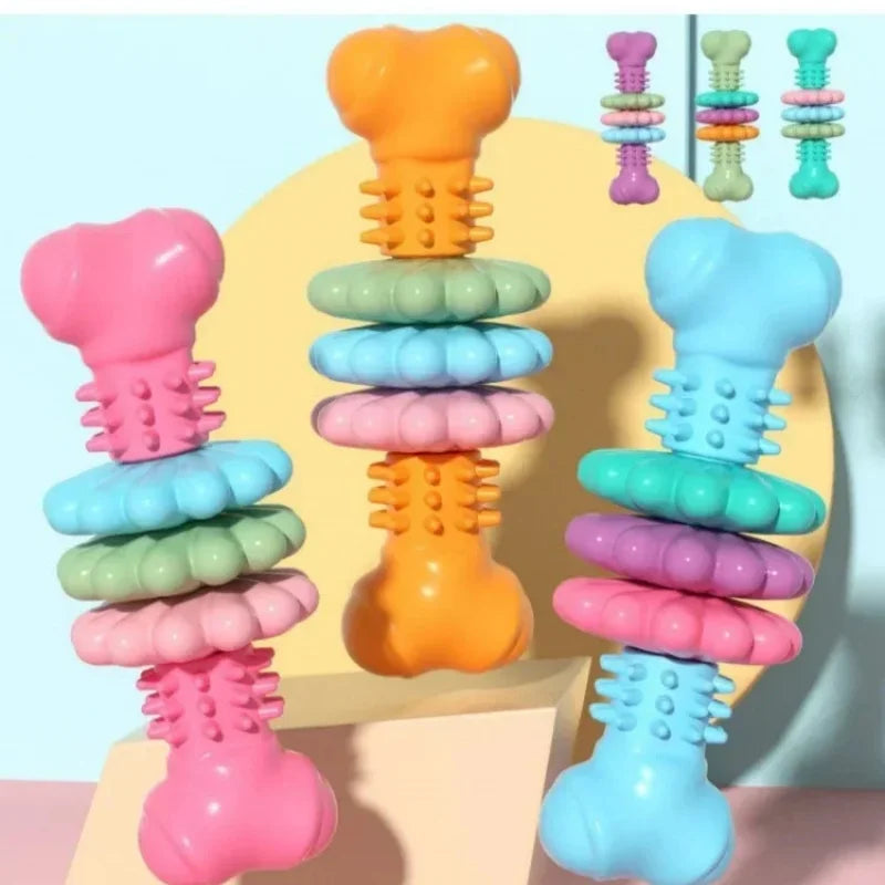 Pet Toys Dog Chew Meaty Bone Toys TPR Bone Type Multi-Meat Pieces Bite Bite Resistant Teeth Toy Set Dog Bone Toy Supplies