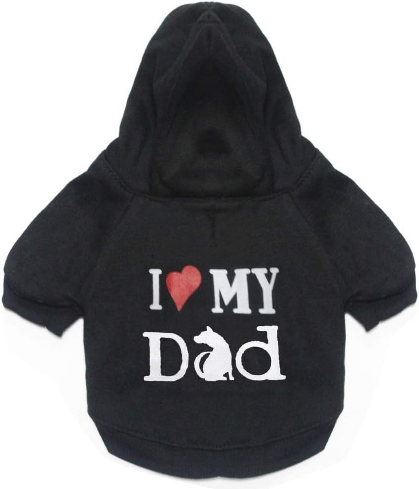 Small Medium Dog Puppy Sweater 2Pack - Soft Thick Black Winter Dog Hoodies for Boys