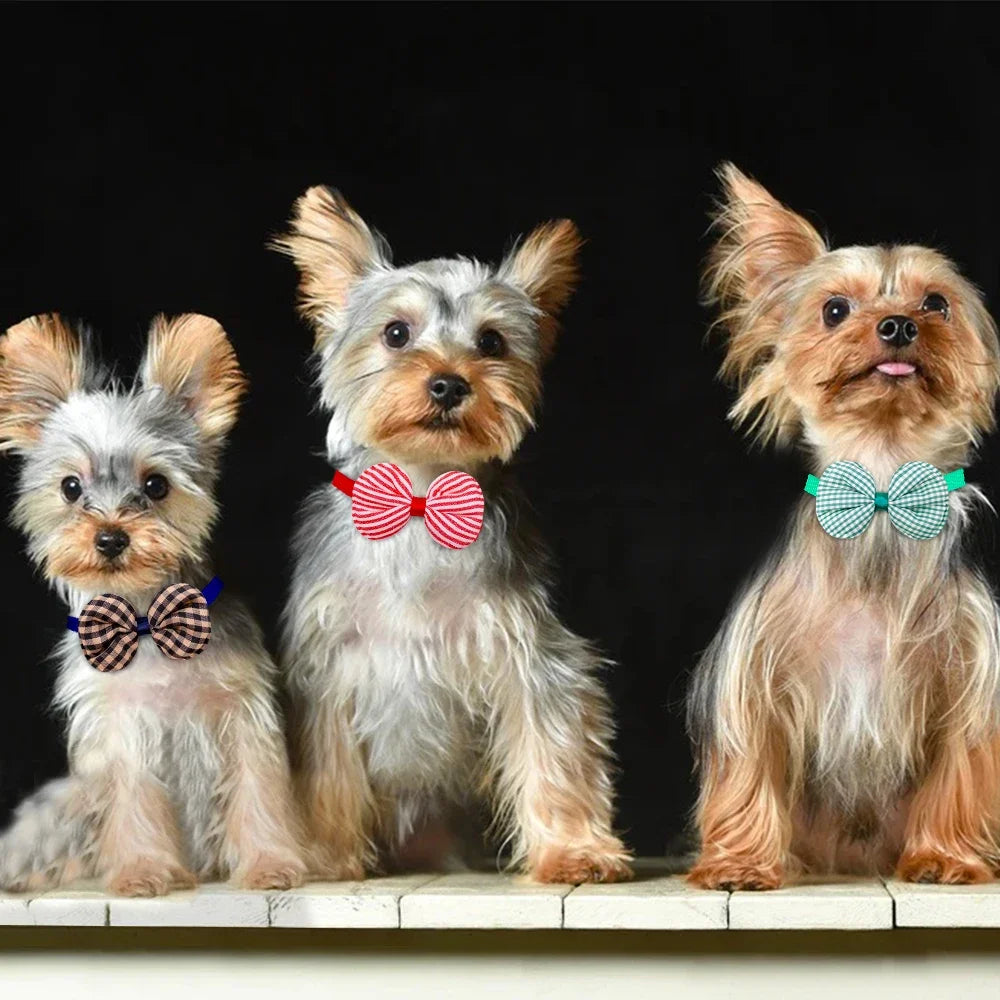 50/100Pcs Small Dog Cat Bow Tie Stripe Pet Dog Bowties Collar Dog Fashion Grooming Accessoreis Cute Dogs Supplies for Small Dogs