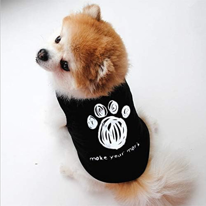 6 Pack Dog Clothes for Small Dog Black Puppy T Shirts Soft Chihuahua Clothes K9 Security Pattern Small Puppy T Shirt Summer Autumn