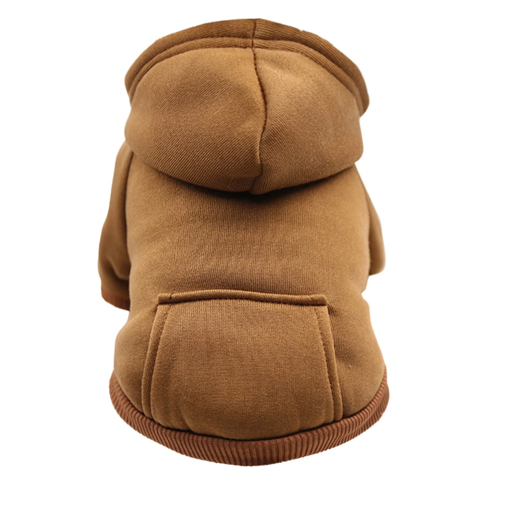 Dog Sweaters for Small Dogs, Dog Hoodie with Pocket - Fall Winter Warm Sweater Puppy Clothes for Small Medium Dogs Boy Girl Dog Clothes Brown