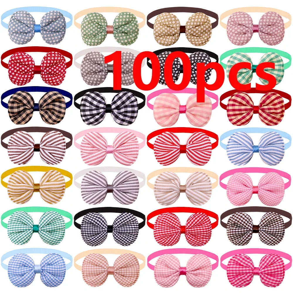 50/100Pcs Small Dog Cat Bow Tie Stripe Pet Dog Bowties Collar Dog Fashion Grooming Accessoreis Cute Dogs Supplies for Small Dogs