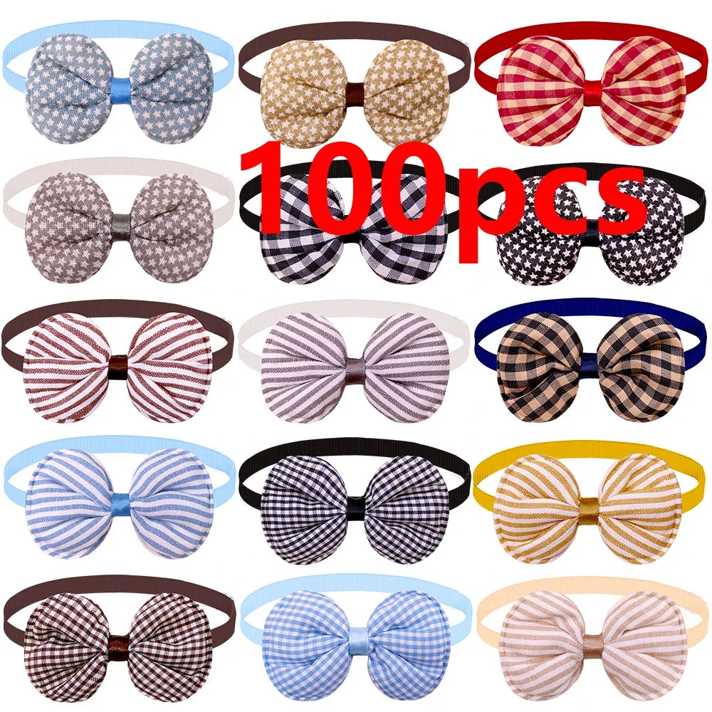50/100Pcs Small Dog Cat Bow Tie Stripe Pet Dog Bowties Collar Dog Fashion Grooming Accessoreis Cute Dogs Supplies for Small Dogs