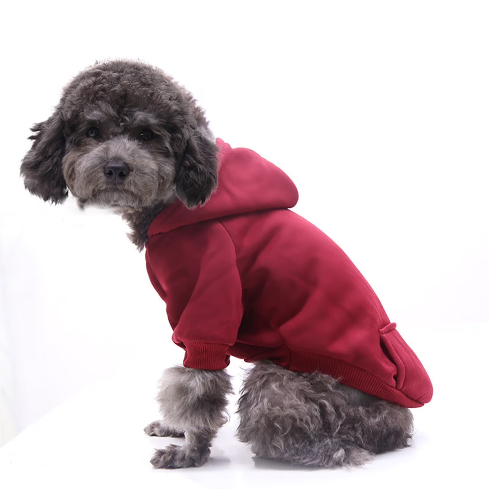 Dog Sweaters for Small Dogs, Dog Hoodie with Pocket - Fall Winter Warm Sweater Puppy Clothes for Small Medium Dogs Boy Girl Dog Clothes Red