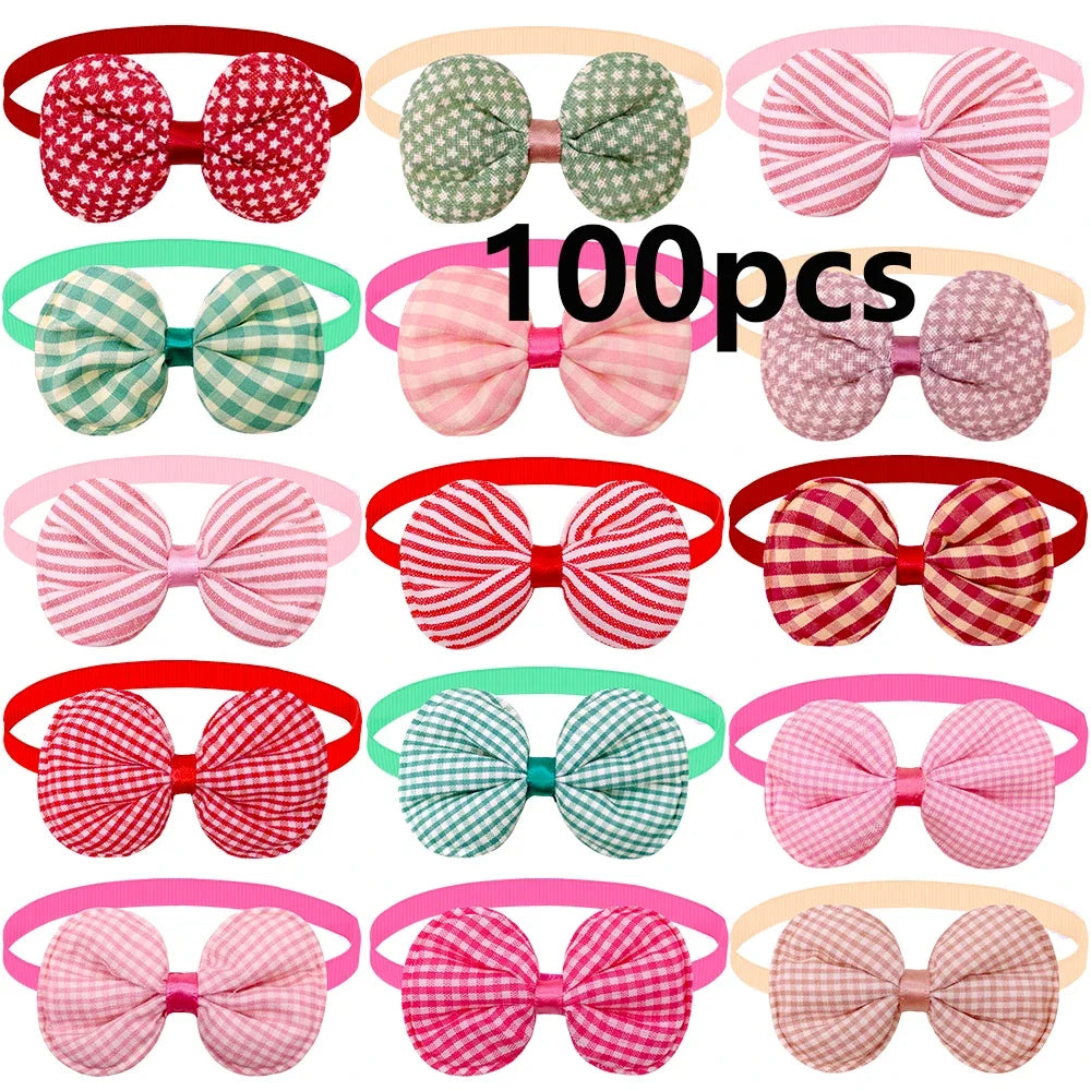50/100Pcs Small Dog Cat Bow Tie Stripe Pet Dog Bowties Collar Dog Fashion Grooming Accessoreis Cute Dogs Supplies for Small Dogs