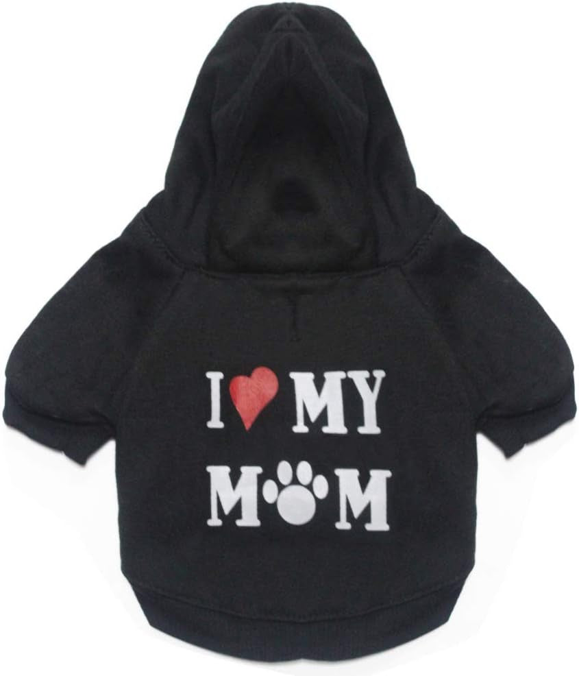 Small Medium Dog Puppy Sweater 2Pack - Soft Thick Black Winter Dog Hoodies for Boys