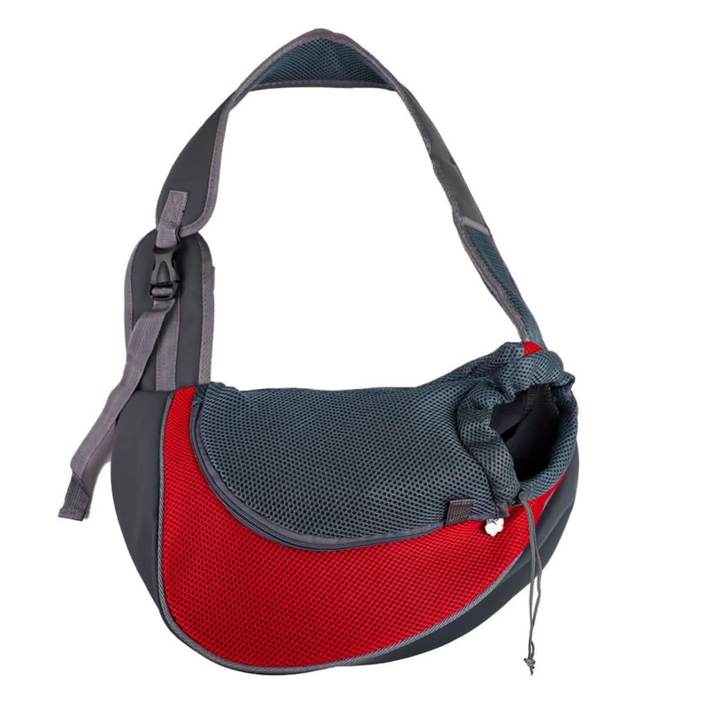 Pet Dog Sling Carrier 0-5 Lbs, Pet Backpack, Drawstring Dog Papoose with Adjustable Strap, Breathable Mesh Bag for Puppy Cat, Crossbody Satchel Dog Purse for Outdoor Travel Walking
