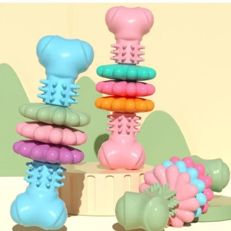 Pet Toys Dog Chew Meaty Bone Toys TPR Bone Type Multi-Meat Pieces Bite Bite Resistant Teeth Toy Set Dog Bone Toy Supplies