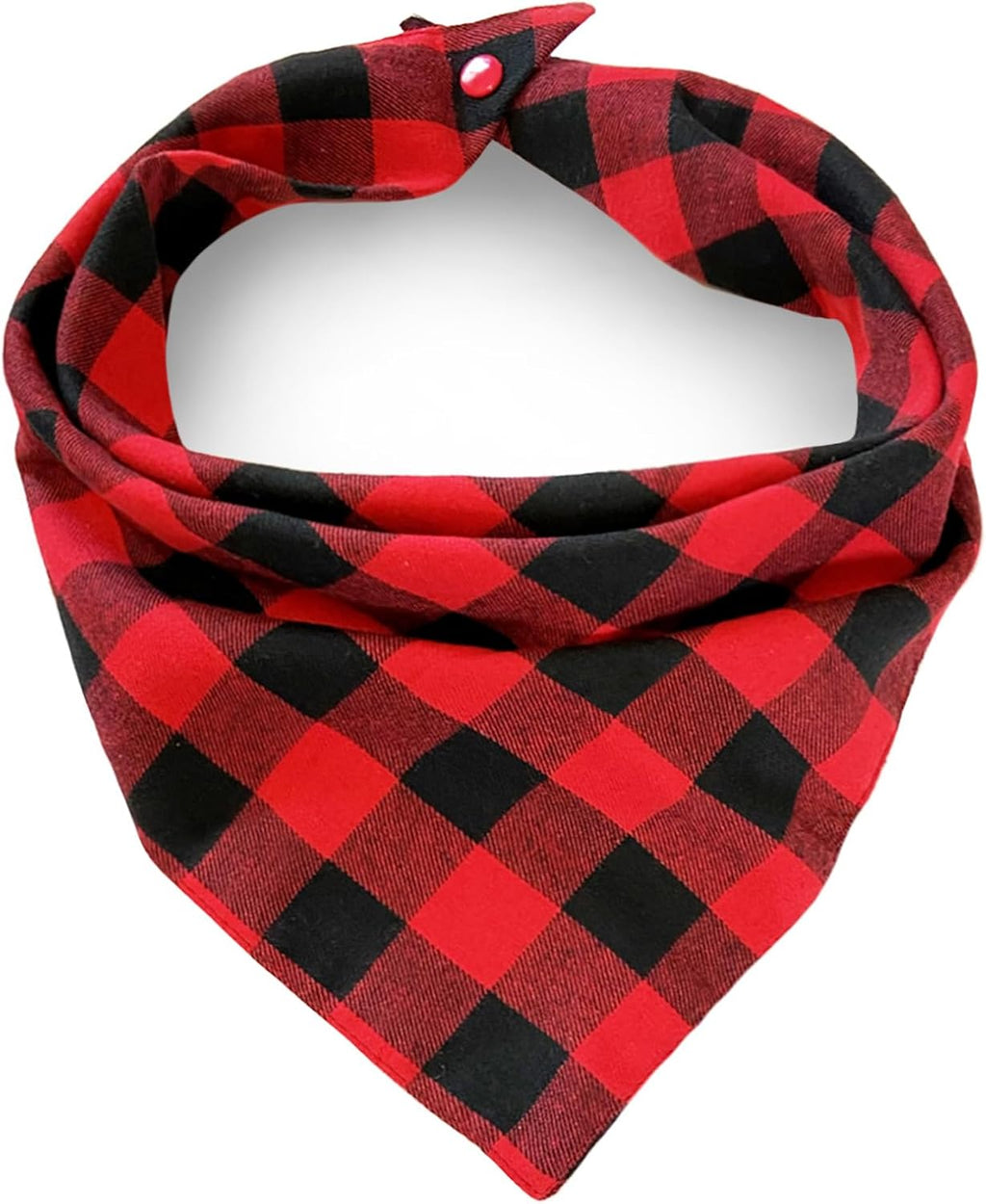 Christmas Plaid Dog Bandana with Button, Fall Dual Layer Soft Cotton Triangle Dog Scarf Kerchief Washable Girl Boy Dog Bandanas Adjustable Accessories for Small Medium Large Extra Large Dog Puppy Pet
