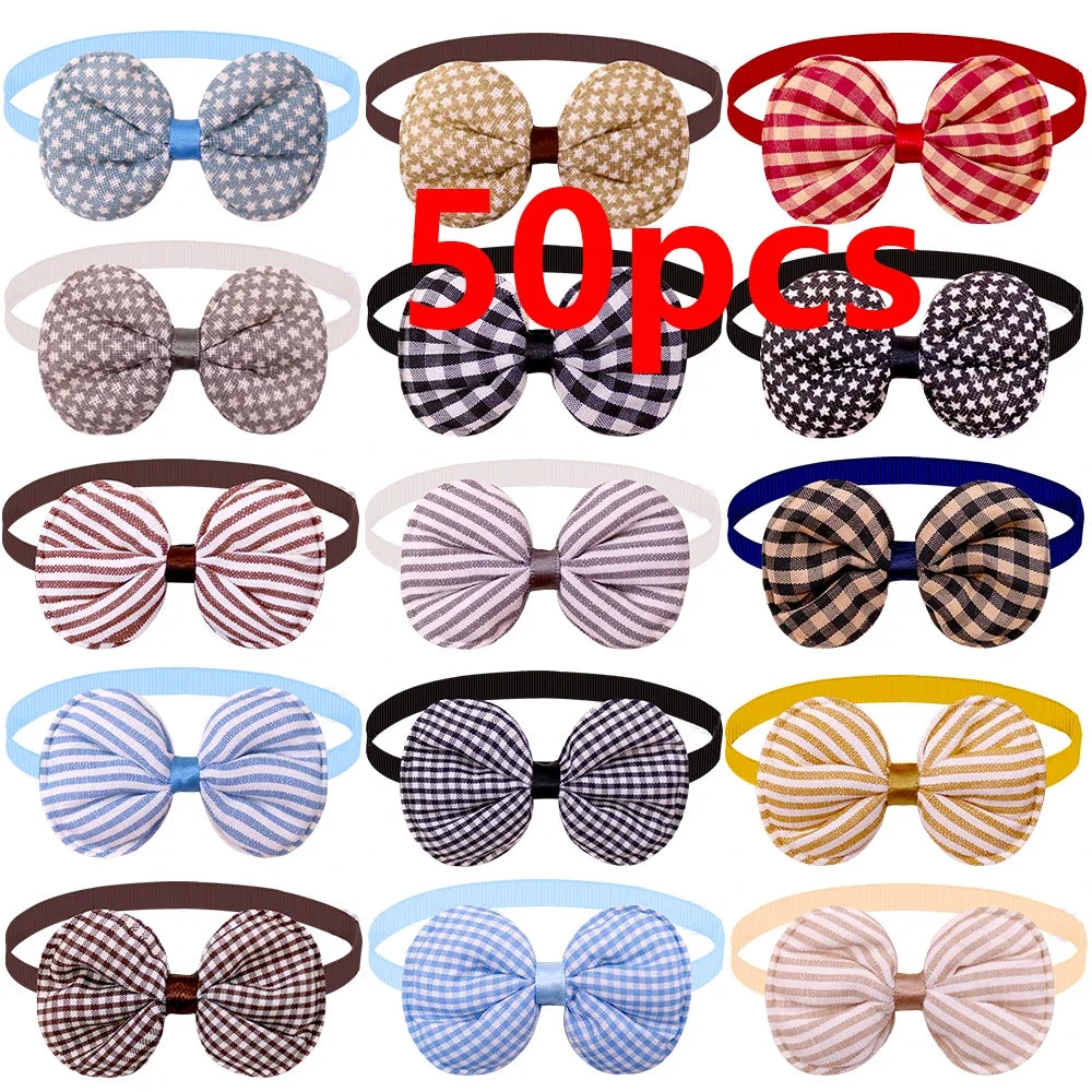 50/100Pcs Small Dog Cat Bow Tie Stripe Pet Dog Bowties Collar Dog Fashion Grooming Accessoreis Cute Dogs Supplies for Small Dogs