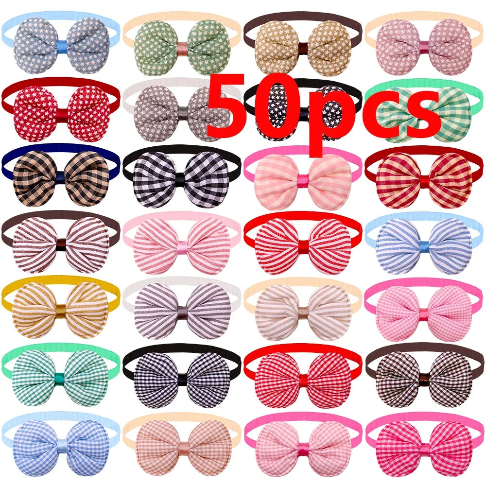 50/100Pcs Small Dog Cat Bow Tie Stripe Pet Dog Bowties Collar Dog Fashion Grooming Accessoreis Cute Dogs Supplies for Small Dogs