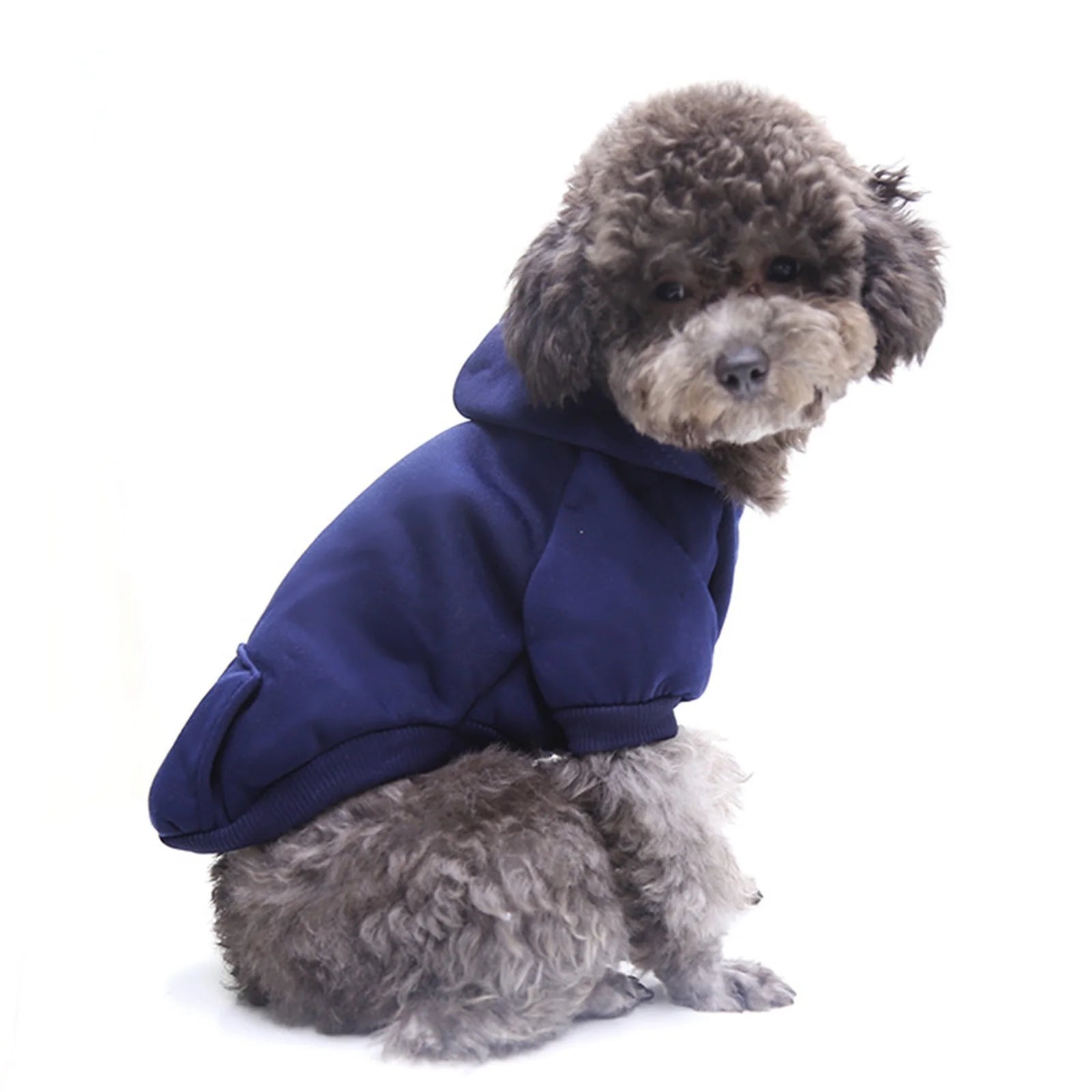 Dog Sweater Dog Hoodie with Pocket - Fall Winter Warm Sweater Puppy Clothes for Small Medium Dogs Boy Girl Dog Clothes Navy