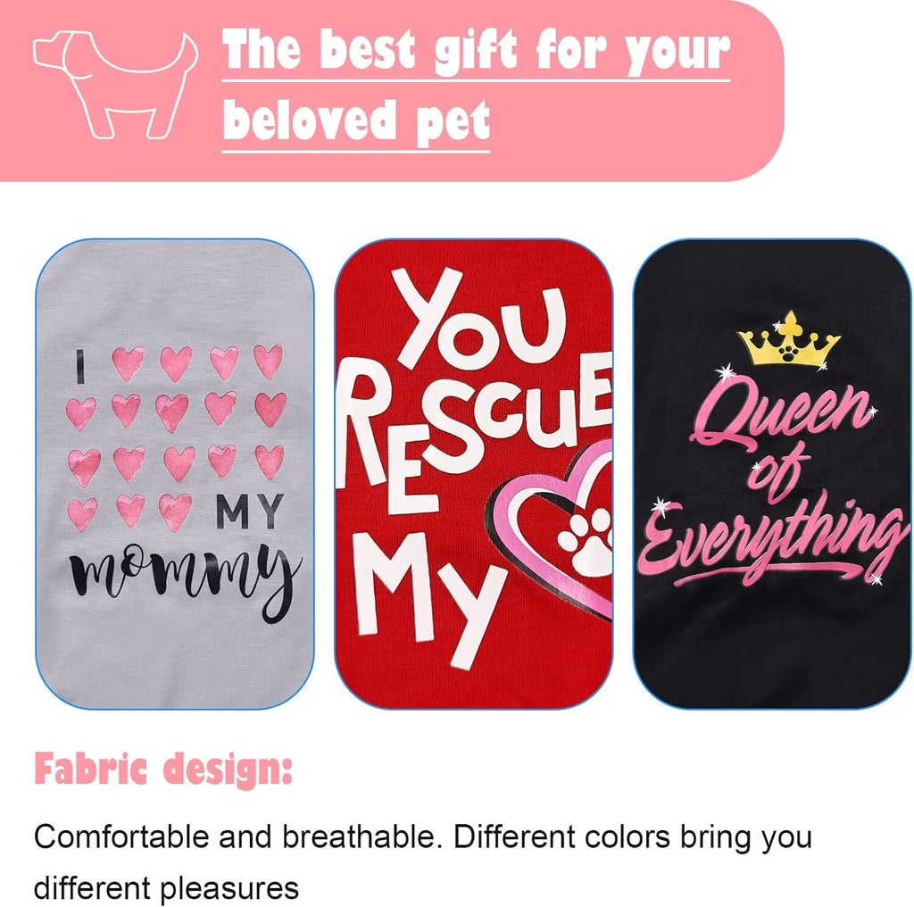 6 Pack Dog Clothes for Small Dogs Boy and Girl, Soft and Breathable Puppy Kitten Dog Shirts with Letters for Pet Dogs Cats,Dog T-Shirts Apparel Sleeveless Vests for Chihuahua Yorkies