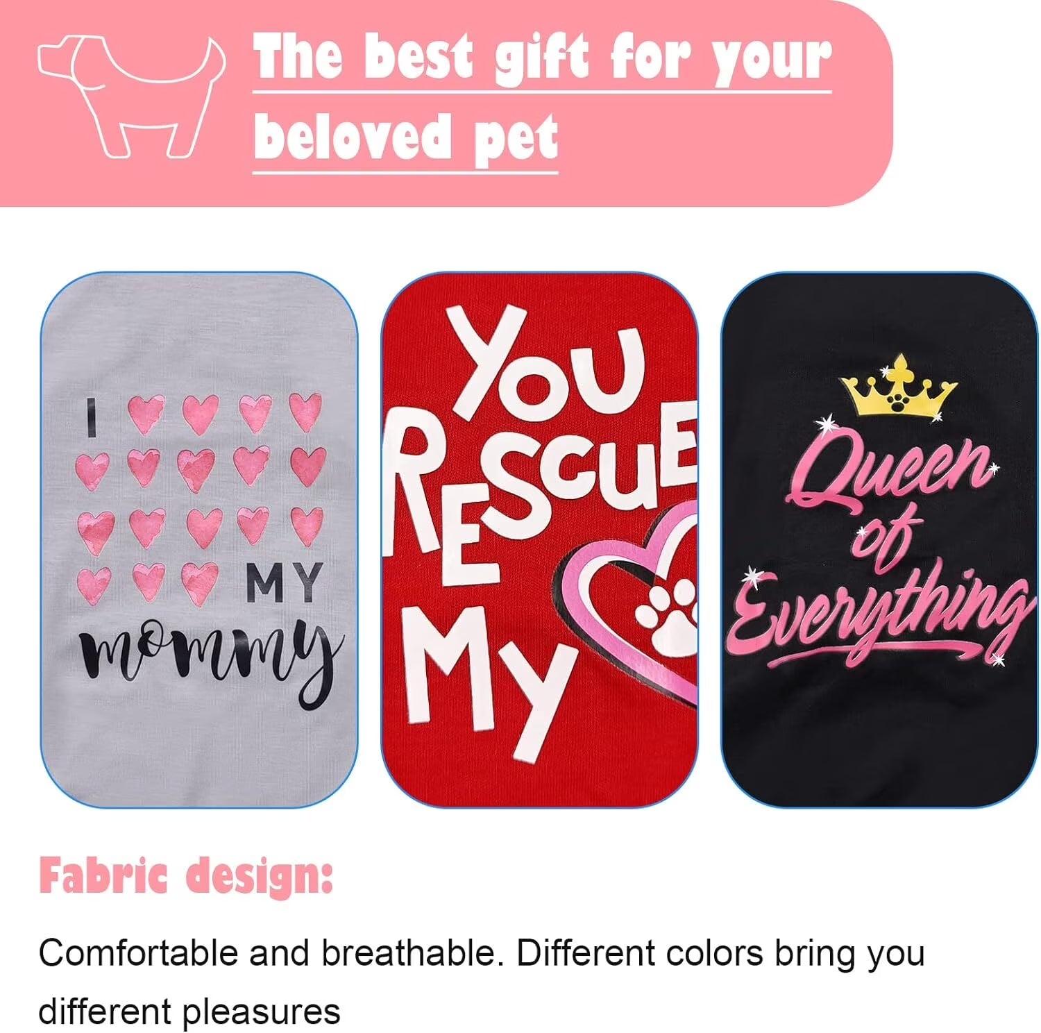 6 Pack Dog Clothes for Small Dogs Boy and Girl, Soft and Breathable Puppy Kitten Dog Shirts with Letters for Pet Dogs Cats,Dog T-Shirts Apparel Sleeveless Vests for Chihuahua Yorkies