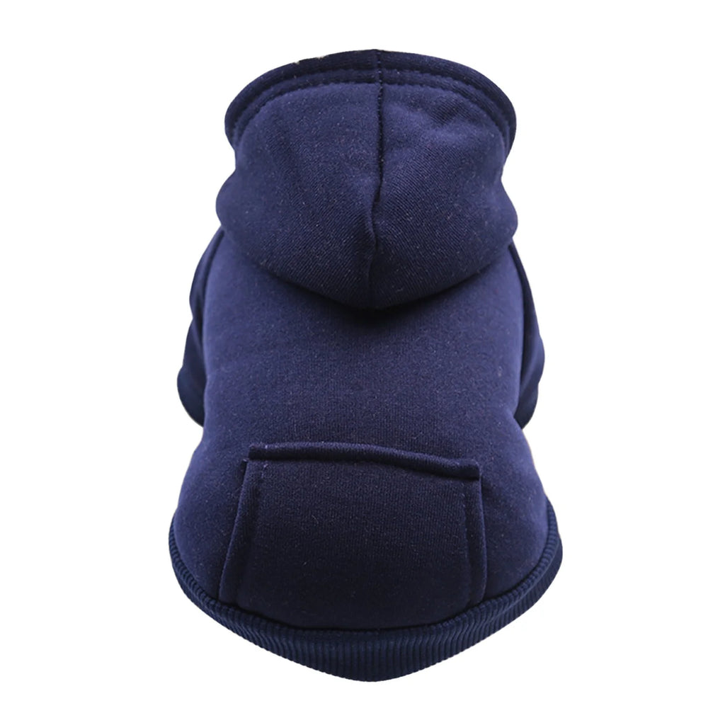 Dog Sweater Dog Hoodie with Pocket - Fall Winter Warm Sweater Puppy Clothes for Small Medium Dogs Boy Girl Dog Clothes Navy