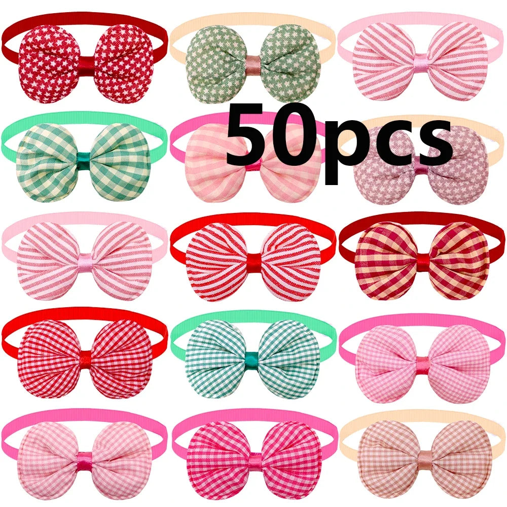 50/100Pcs Small Dog Cat Bow Tie Stripe Pet Dog Bowties Collar Dog Fashion Grooming Accessoreis Cute Dogs Supplies for Small Dogs