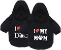 Small Medium Dog Puppy Sweater 2Pack - Soft Thick Black Winter Dog Hoodies for Boys