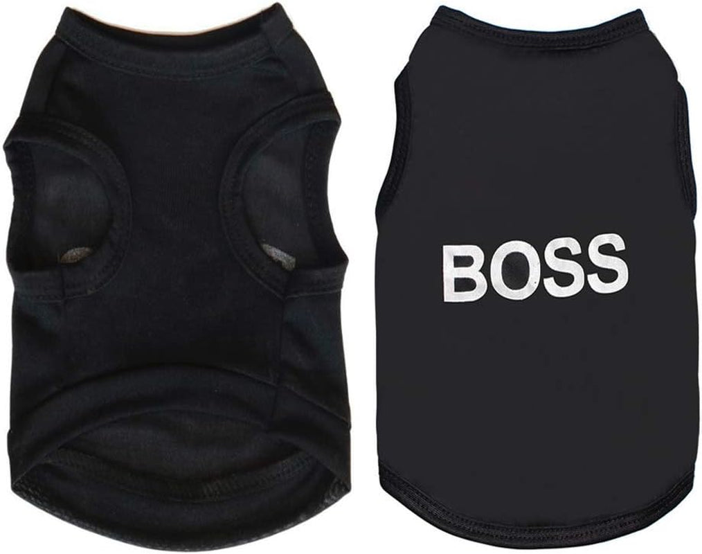 6 Pack Dog Clothes for Small Dog Black Puppy T Shirts Soft Chihuahua Clothes K9 Security Pattern Small Puppy T Shirt Summer Autumn