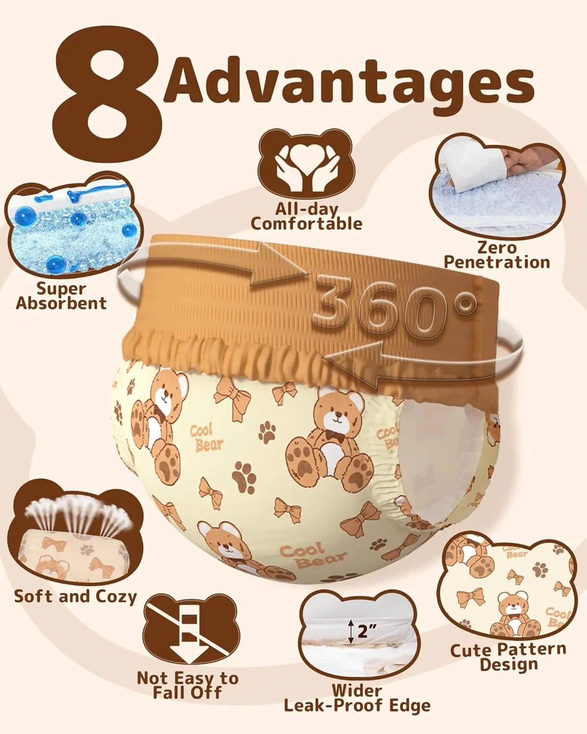 Dono Disposable Dog Diapers Female-60Pcs/20Pcs, Pull It up Doggie Diapers for Female Dogs with 360° Stretchy Waist, Doggy Diapers for Dog in Heat Period, Super Absorbent Leak-Proof Puppy Diapers,Perfect for Summervibes and Petlovers