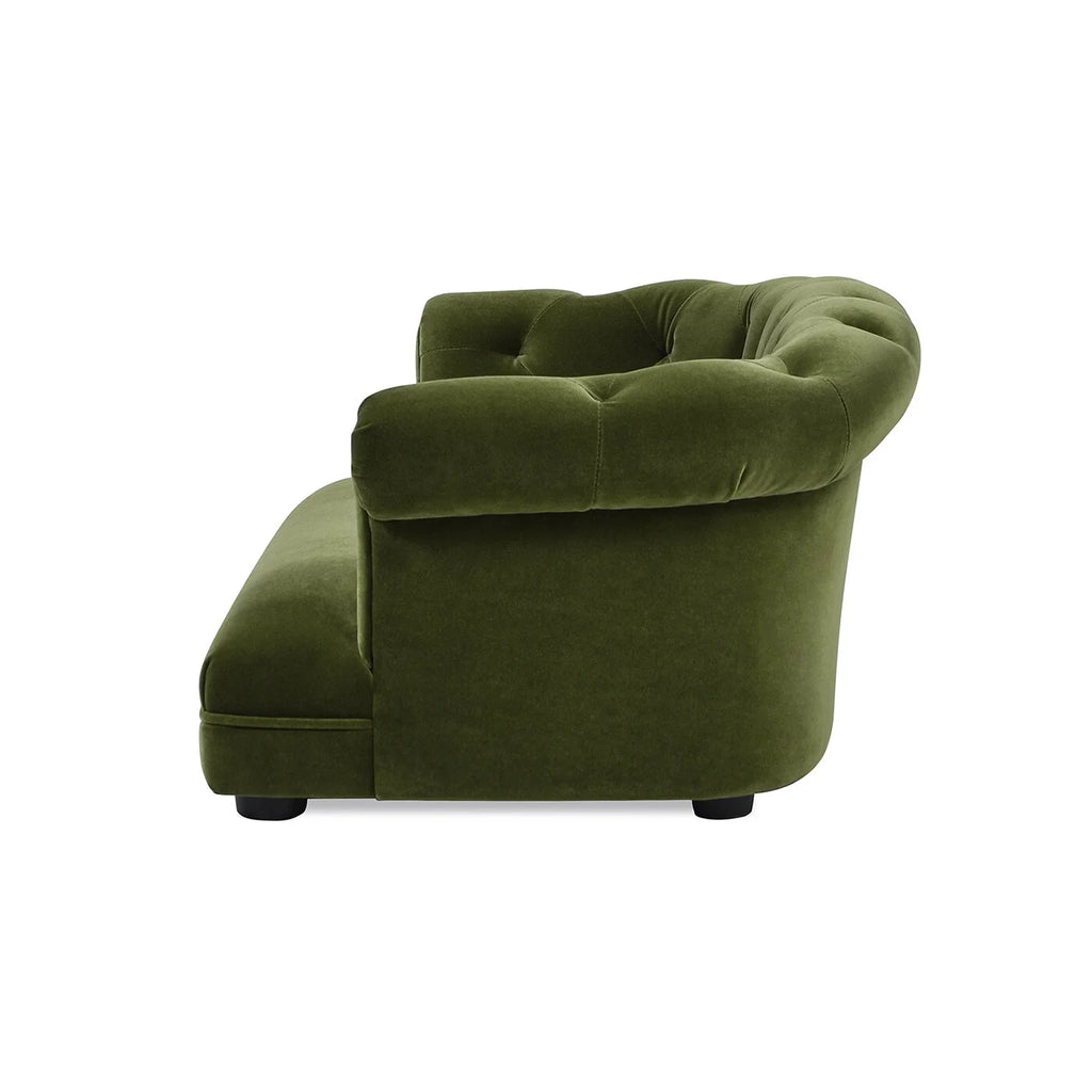 Dog Bed Kiki 36.5" Chesterfield Dog Sofa Bed, Medium, Olive Green Performance Velvet,Orthopedic Dog Bed